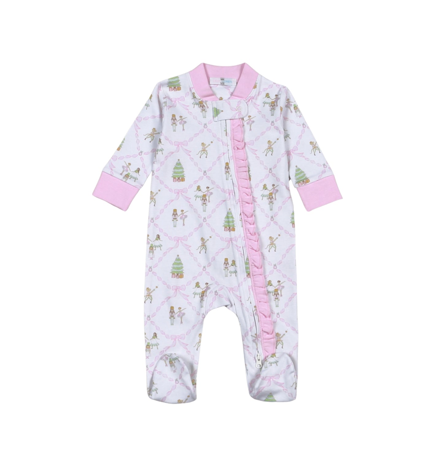 Nutcrackers Pima Zipper Footie