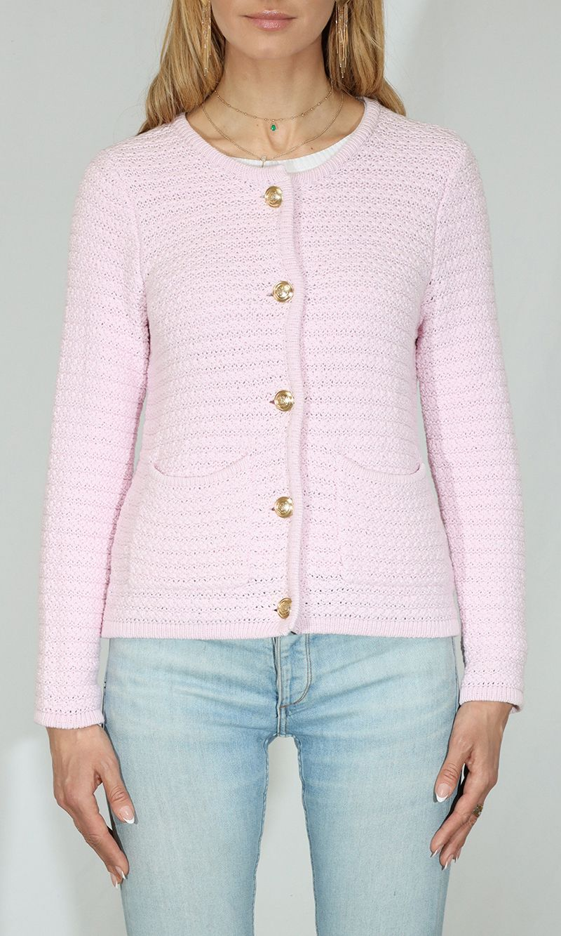 Crewneck Short Cardi - Pale Pink