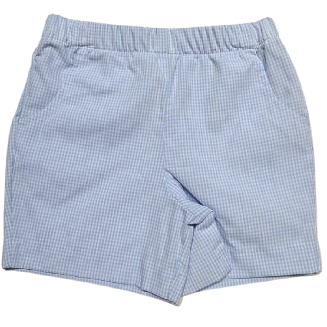 Blue Gingham Boy Pull on Short