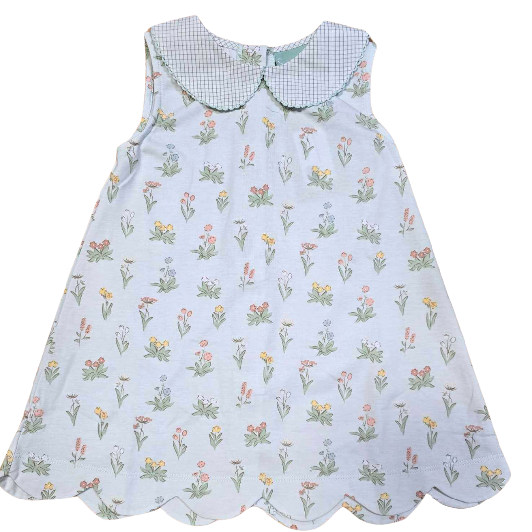 Vintage Floral Scallop Aline Dress