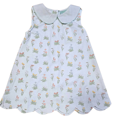 Vintage Floral Scallop Aline Dress