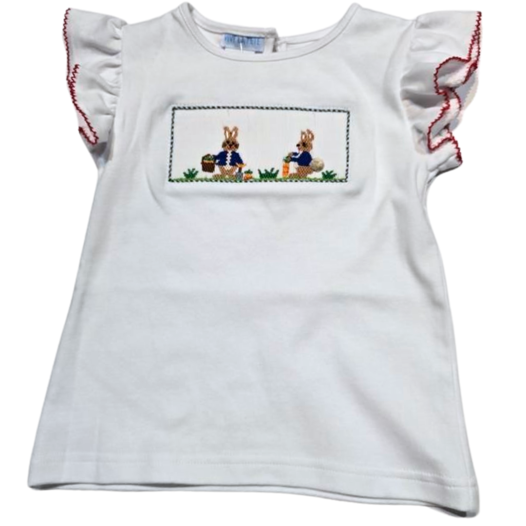 Girl's Rabbits Smocked Tee