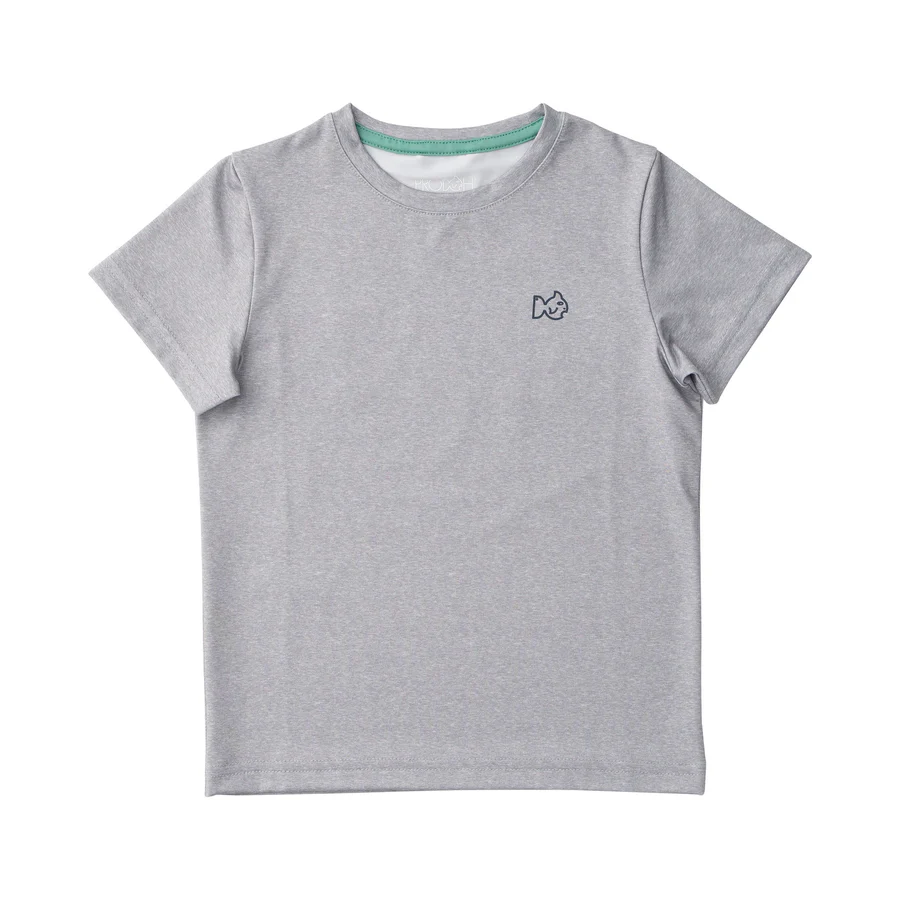 Kid's Pro Performance Short Sleeve T-shirt in Heather Gray 50-yard line at Football Stadium