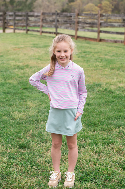 Girls Creekside Court Skort in Blue Surf Green