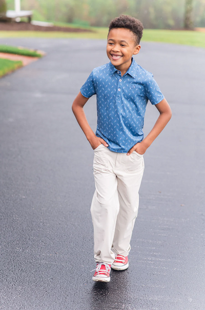 Boy's Pro Performance Angler Pant in Ancient Scroll Khaki