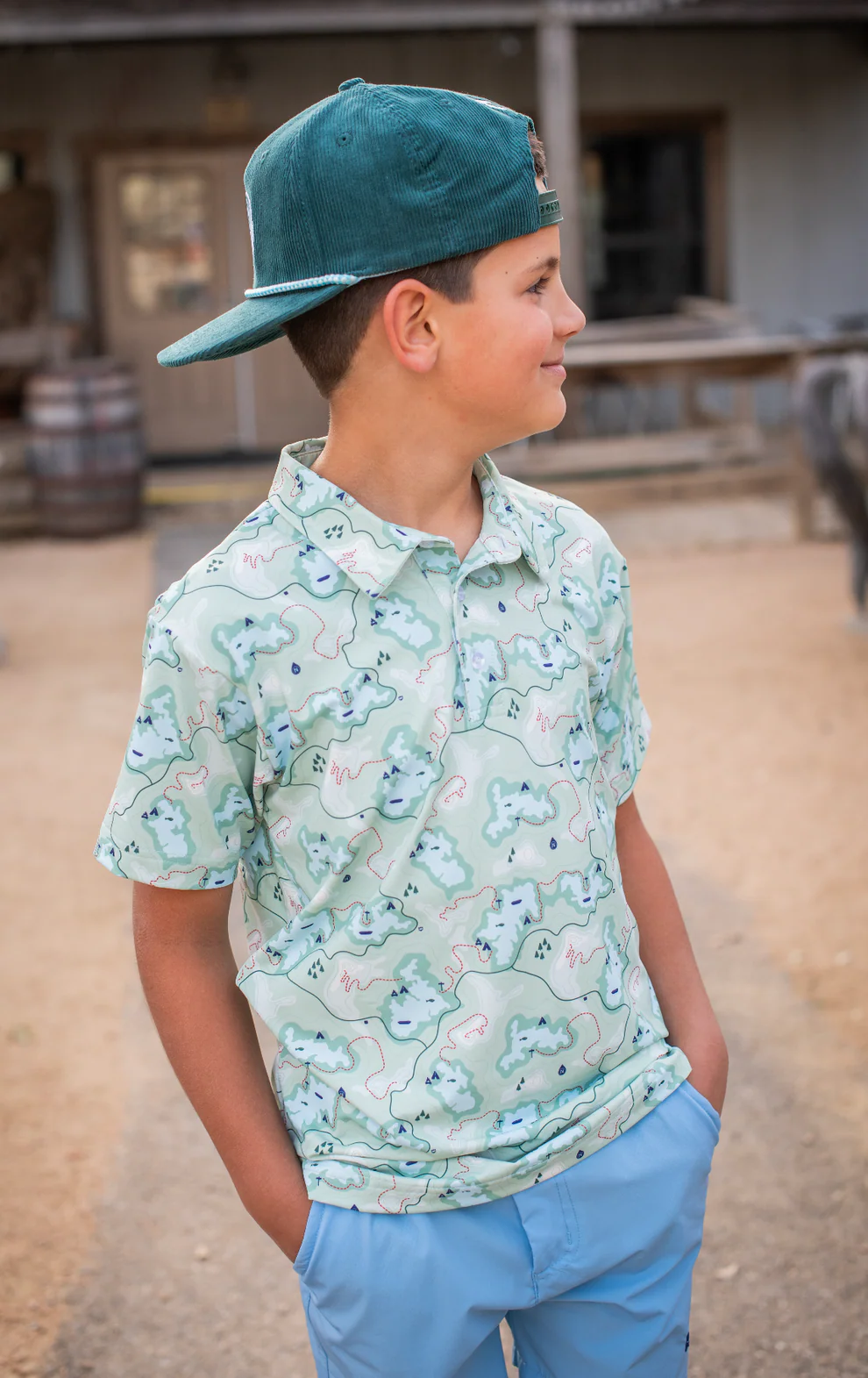 Trail Map Camo Polo Short Sleeve Shirt
