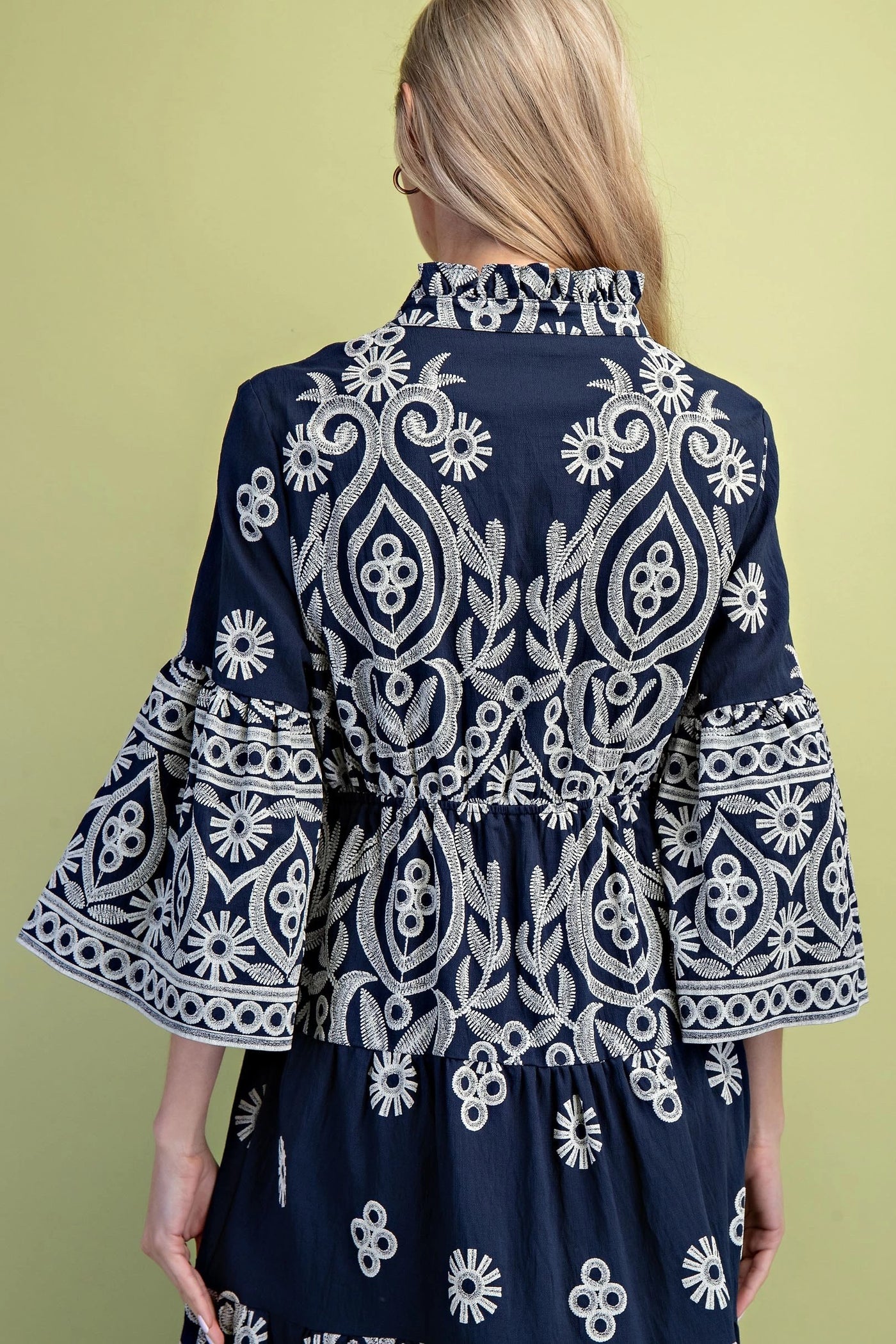 Navy Bell Sleeve Midi