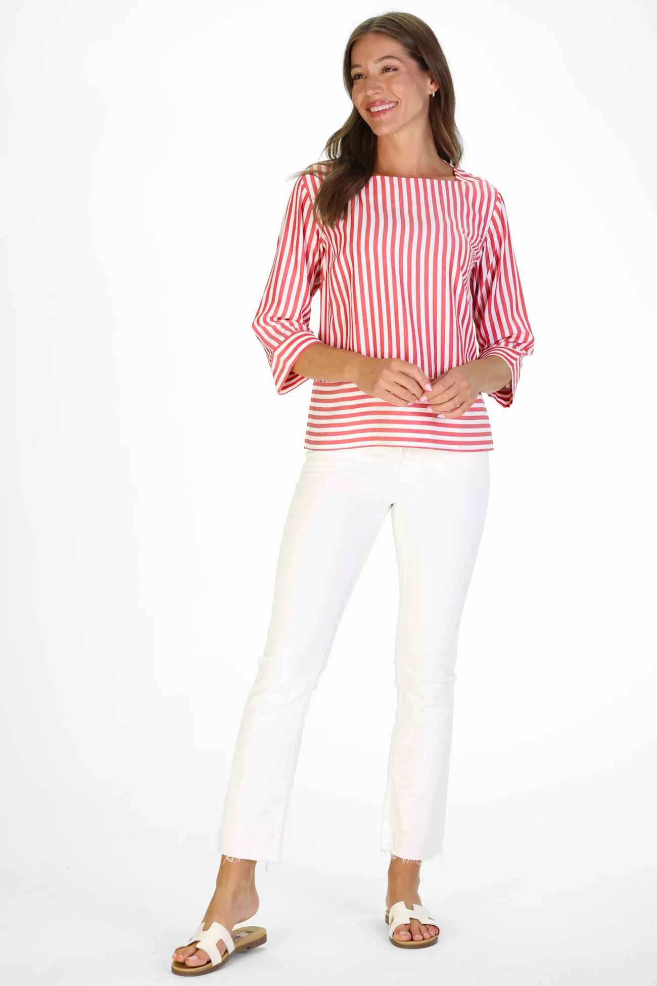 Tilda Top in Red Stripe