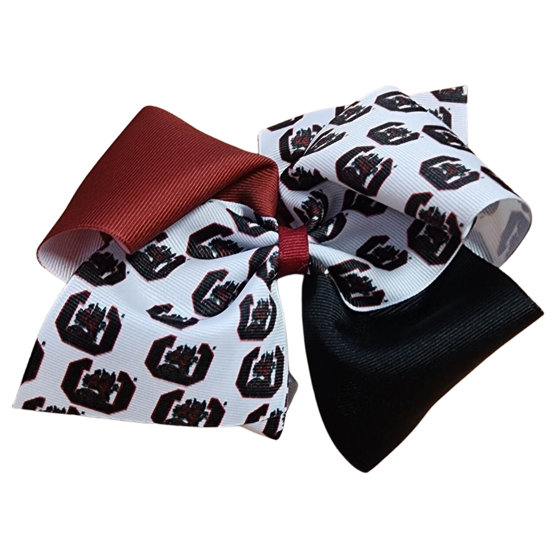 Wide King College Print & Color Bow (Clemson, UGA, & USC)