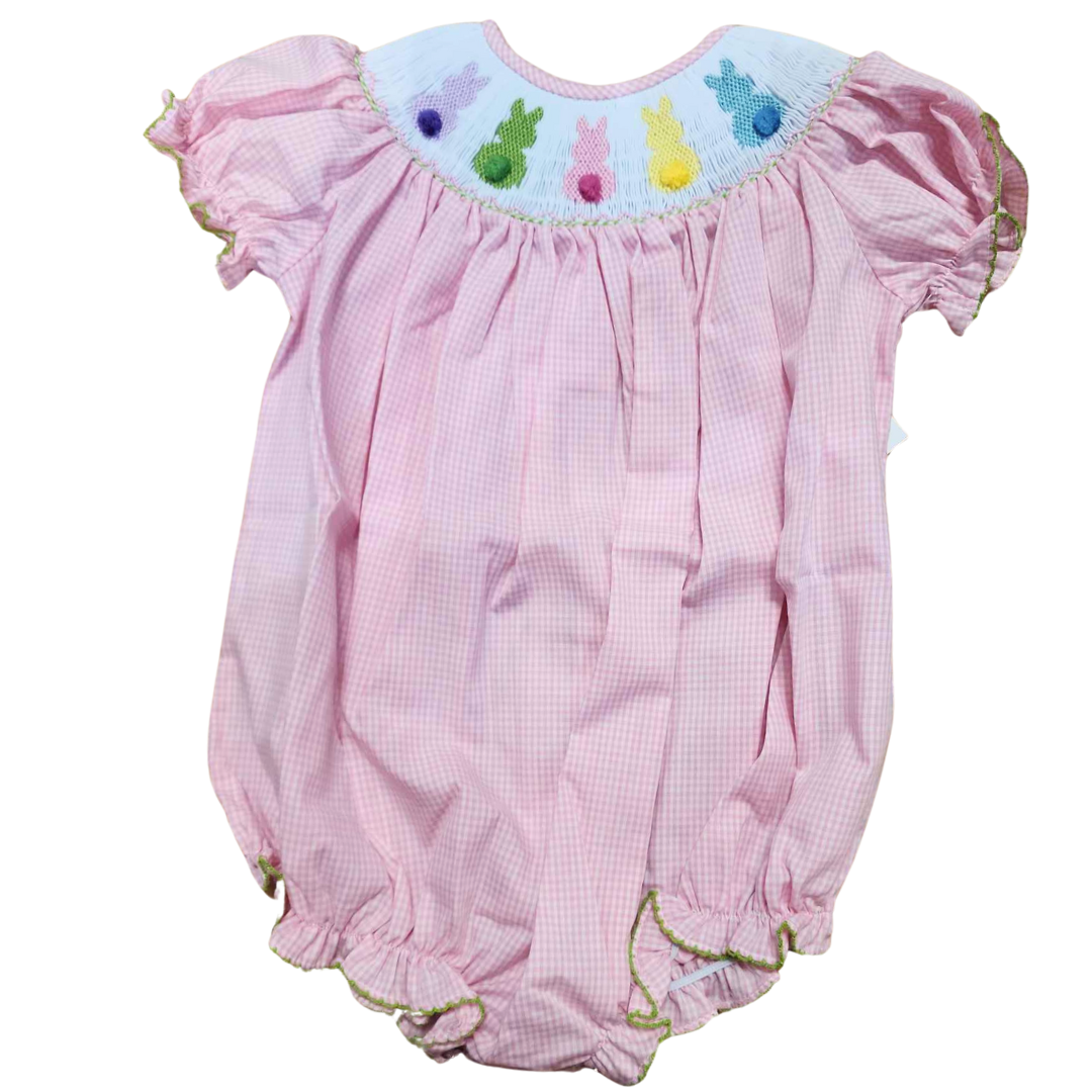 Emmie Bunny Tail Smocked Bubble