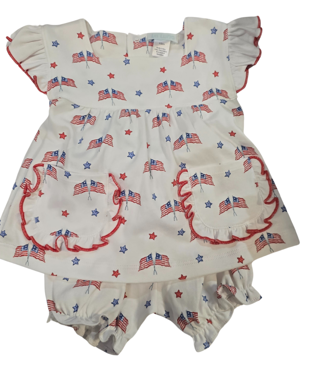 Flag Print Pima Bloomer Set