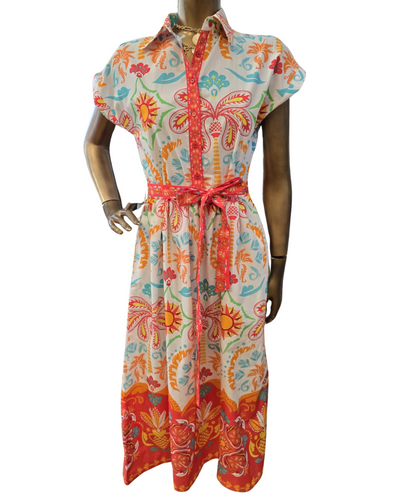 Rylie Dress - Geo Palms