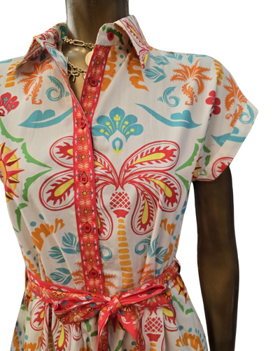 Rylie Dress - Geo Palms