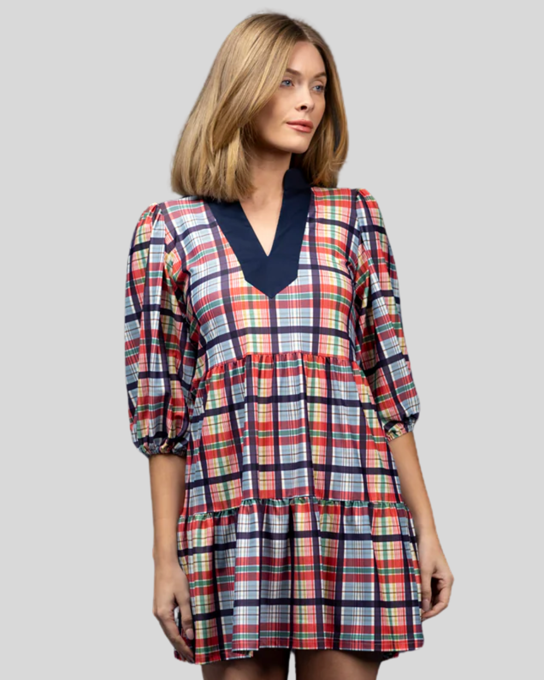 The Tory Dress - Coastal Plaid