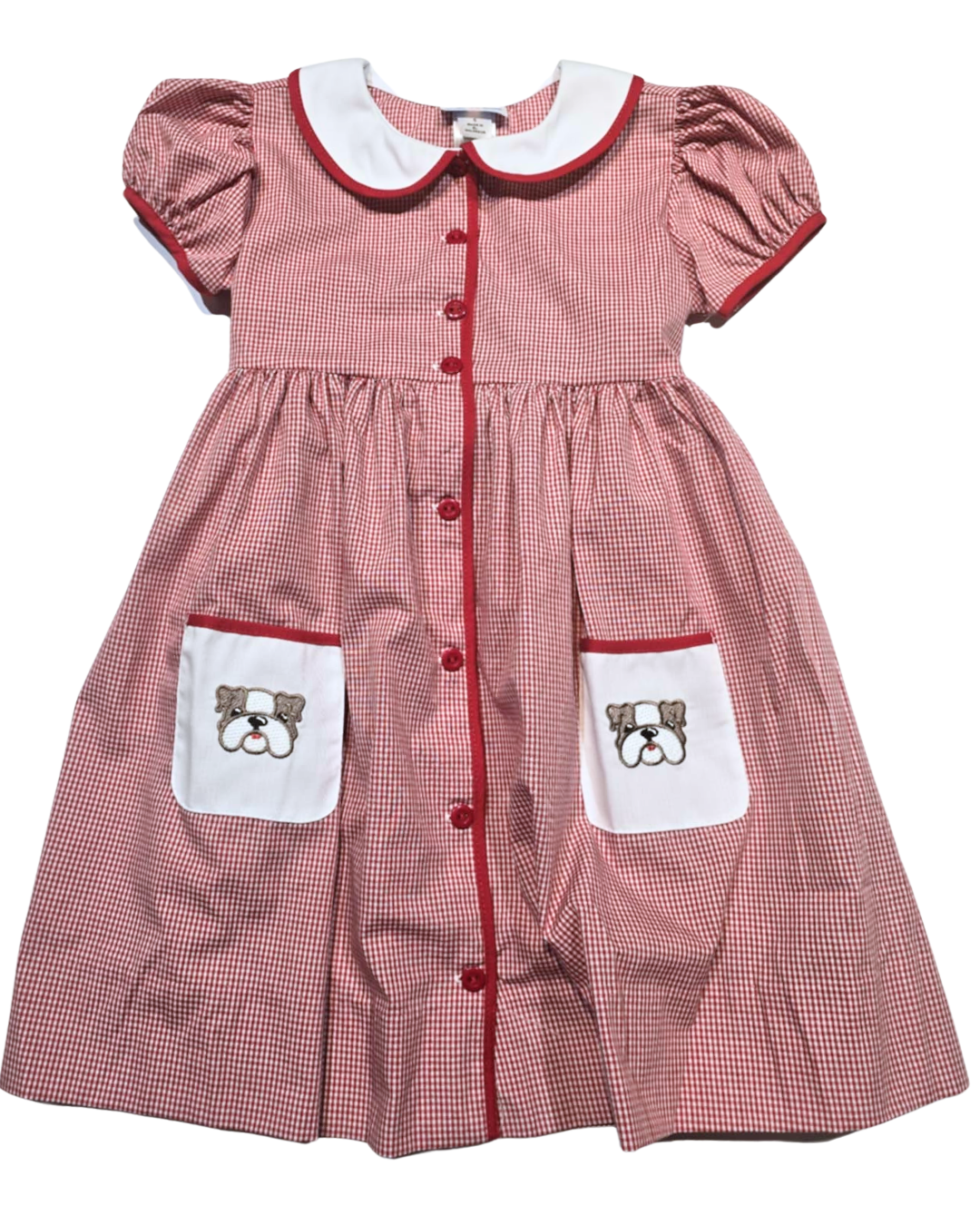 Bulldog Embroidered Ashley Dress