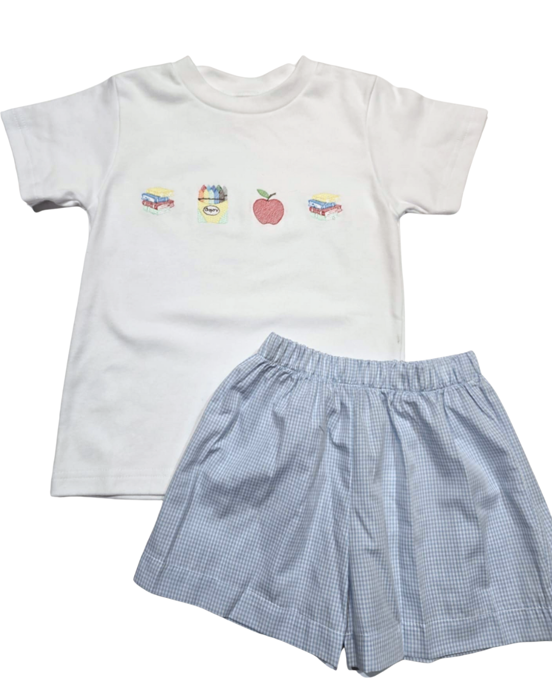 School Days Embroidered Tom Short Set
