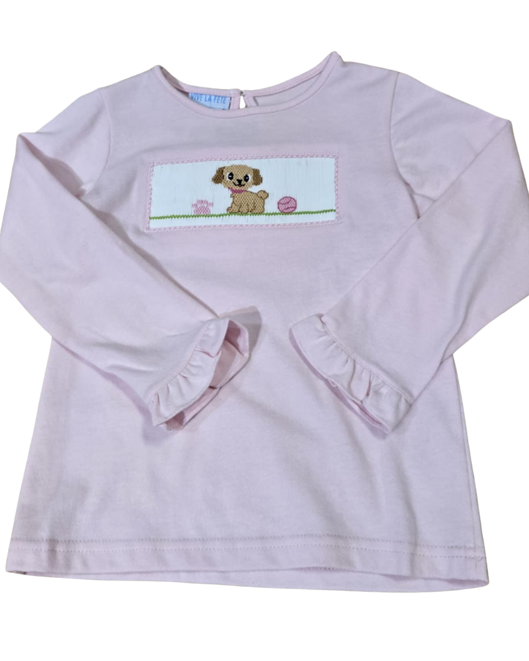 Pink Puppy Smocked Ruffle Tee