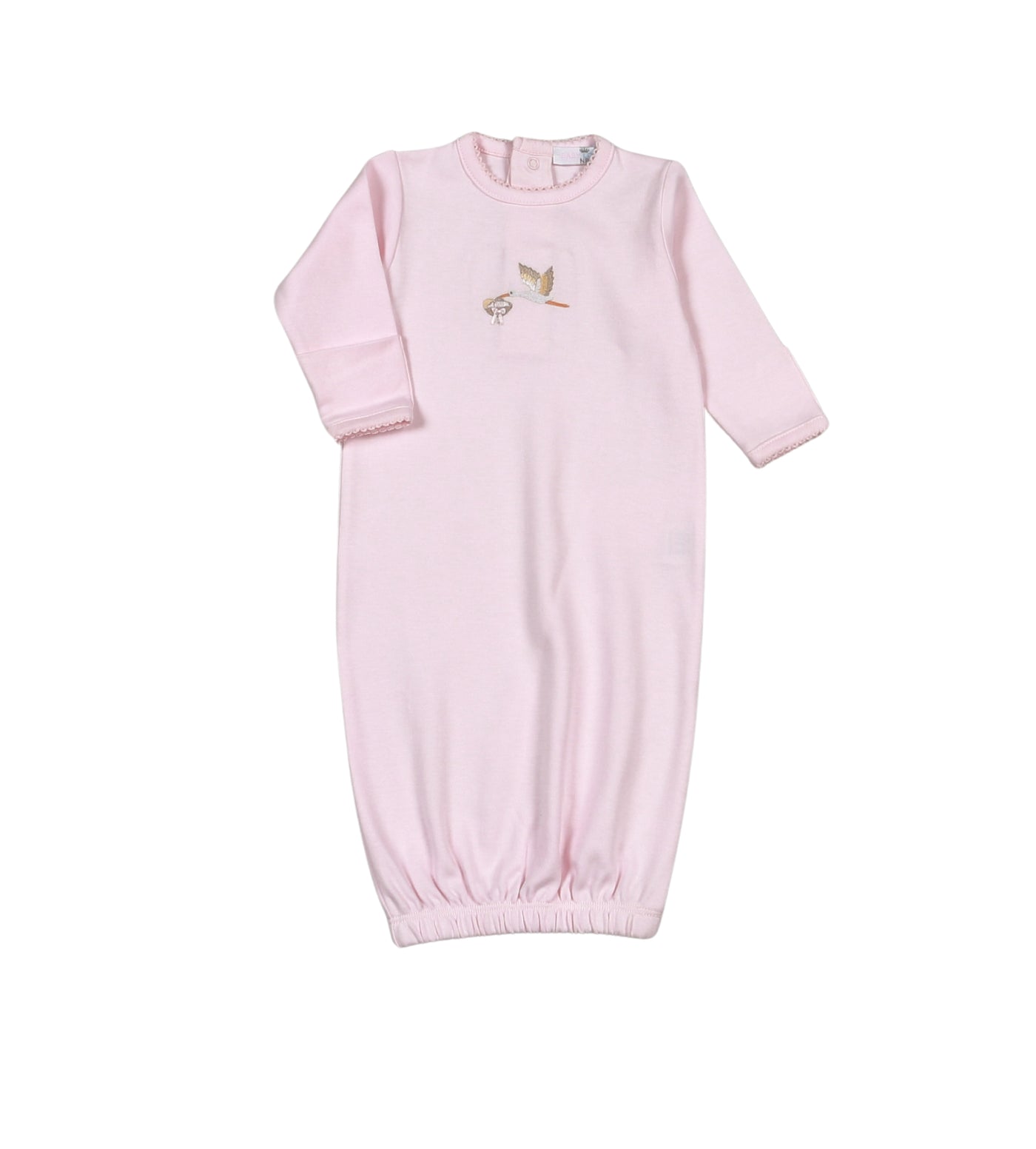 Pink Welcome Baby Hand Embroidered Gown