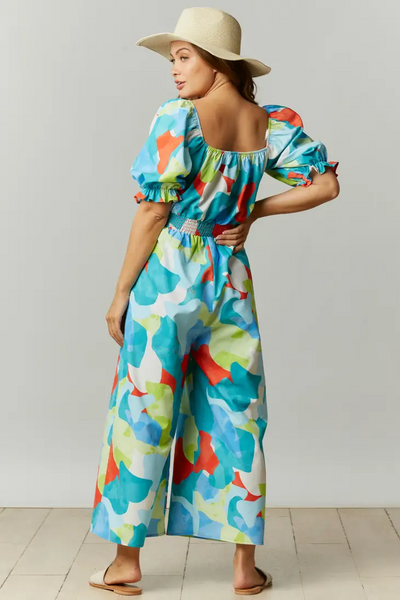 Multicolor Abstract Print Jumpsuit