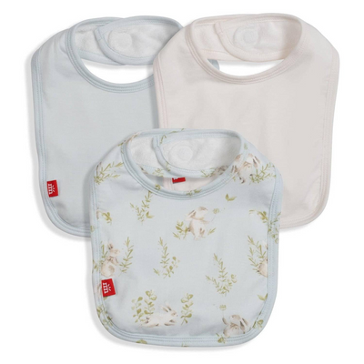 blue hoppily ever after modal magnetic stay dry infant bib 3-pack