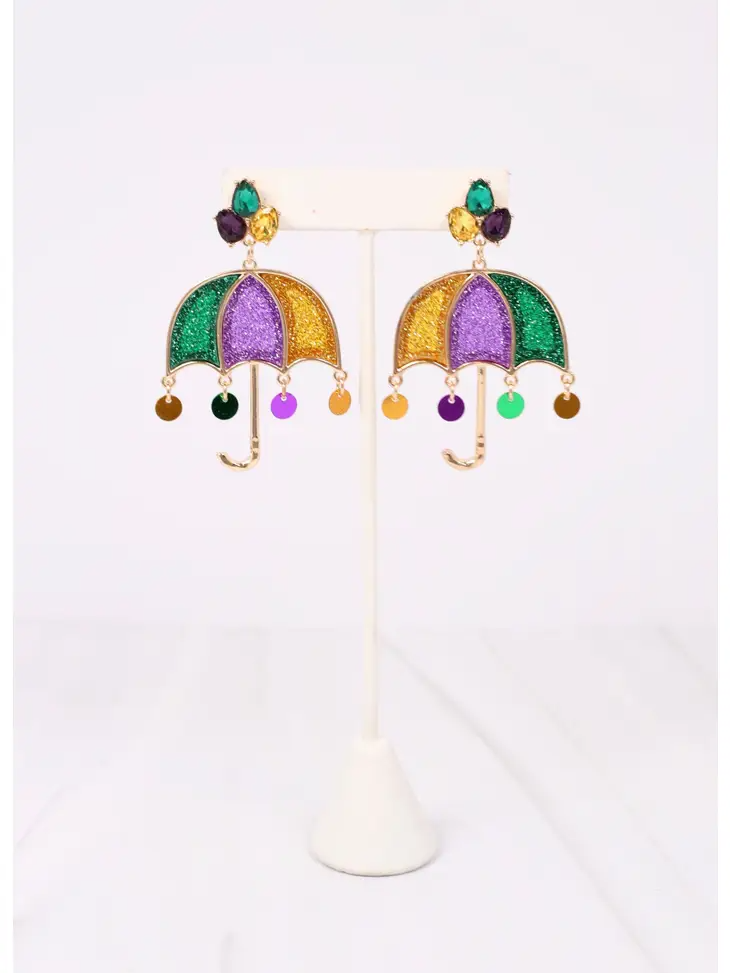 Glitter Parasol Embellished Earring