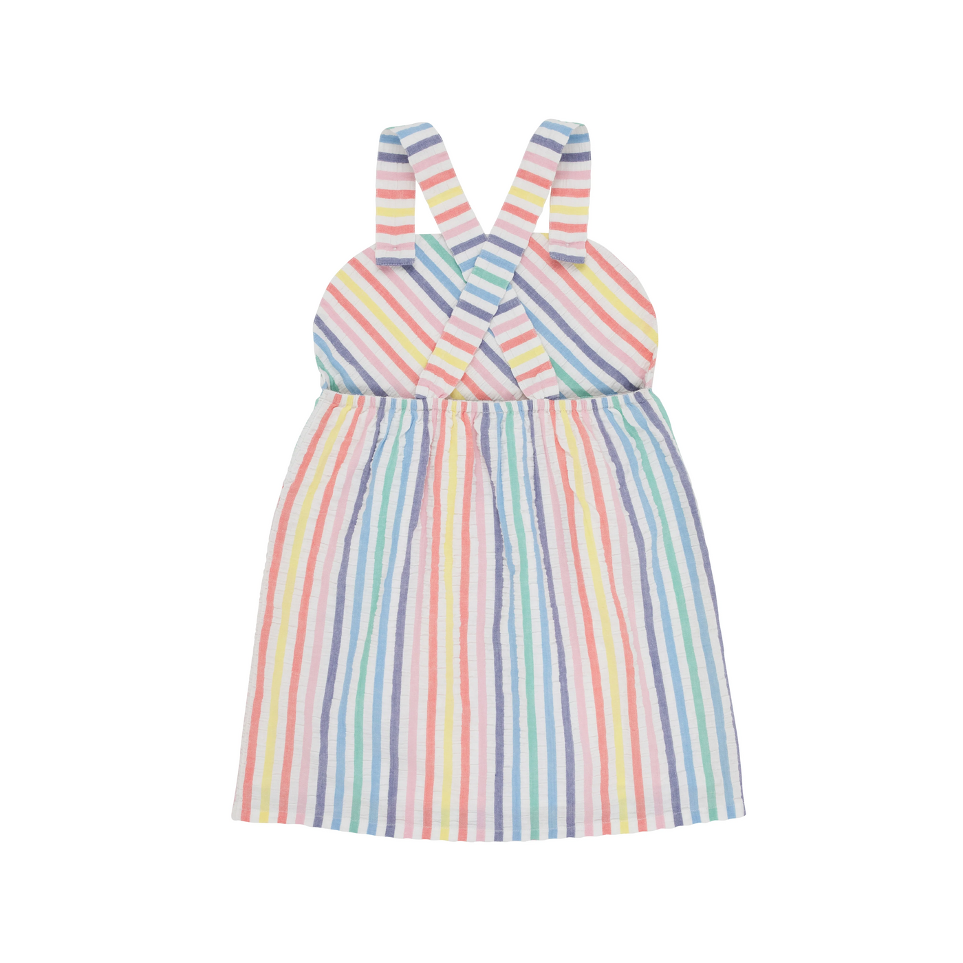 Ruthie Day Dress - Happy Hues Seersucker With Beale Street Blue