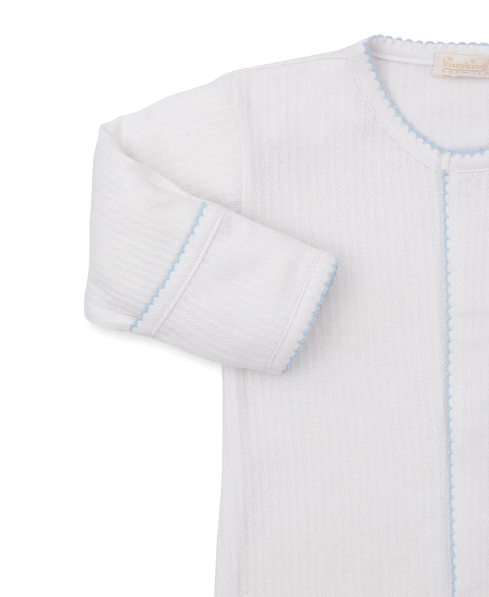 Premier Baa Baa Baby Sheep Blue Hand Embroidered Footie