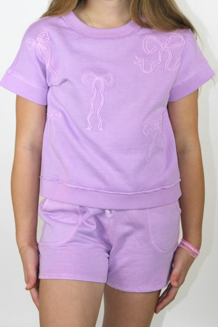 Acid wash pork chop pocket short - Orchid Bouquet