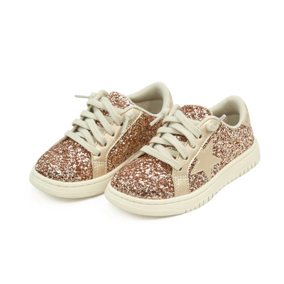 Kinley Star Glitter Sneaker - Rose Gold