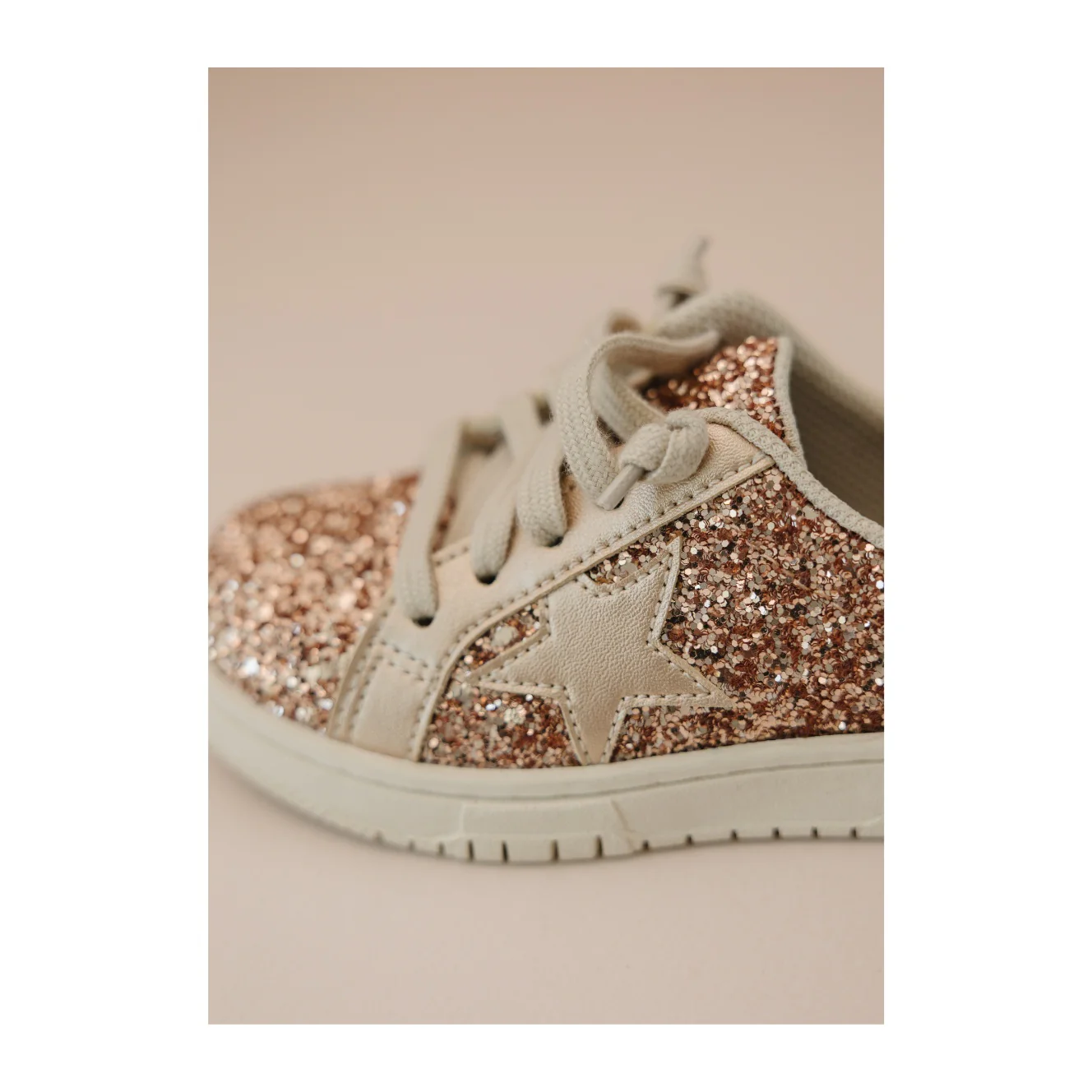 Kinley Star Glitter Sneaker - Rose Gold