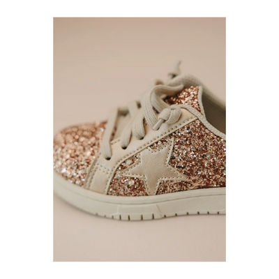 Kinley Star Glitter Sneaker - Rose Gold