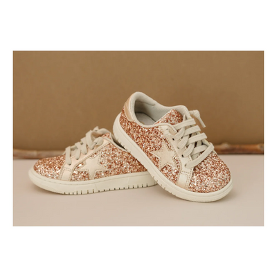 Kinley Star Glitter Sneaker - Rose Gold