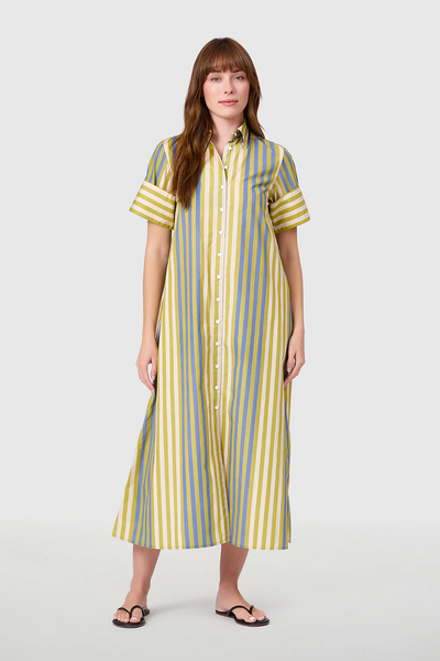 Gibbons Dress, Chartreuse Stripes