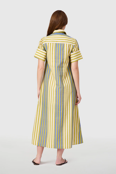Gibbons Dress, Chartreuse Stripes