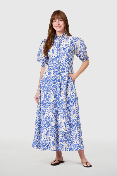 Rosie Shirtdress, Steel Paisley