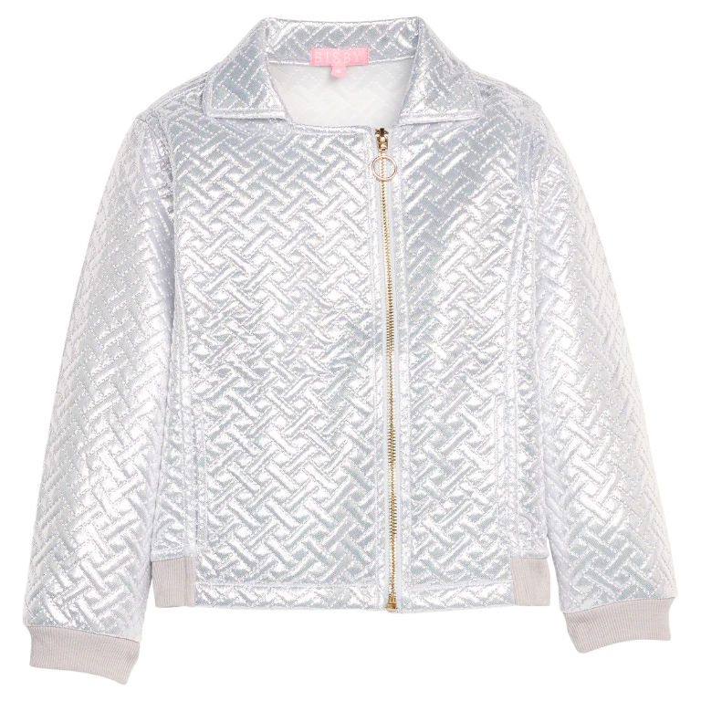 Quilted Moto Jacket - Silver