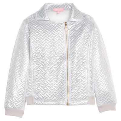 Quilted Moto Jacket - Silver