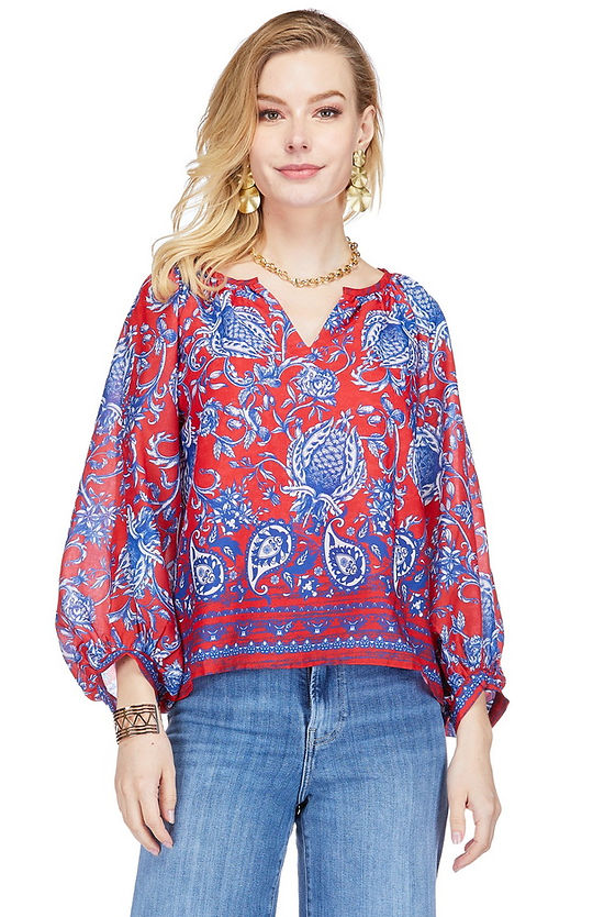 Blue Vines Blouse