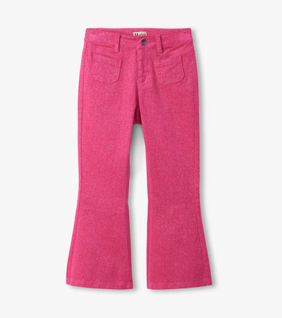 Raspberry Rose Patch Pocket Flared Pants