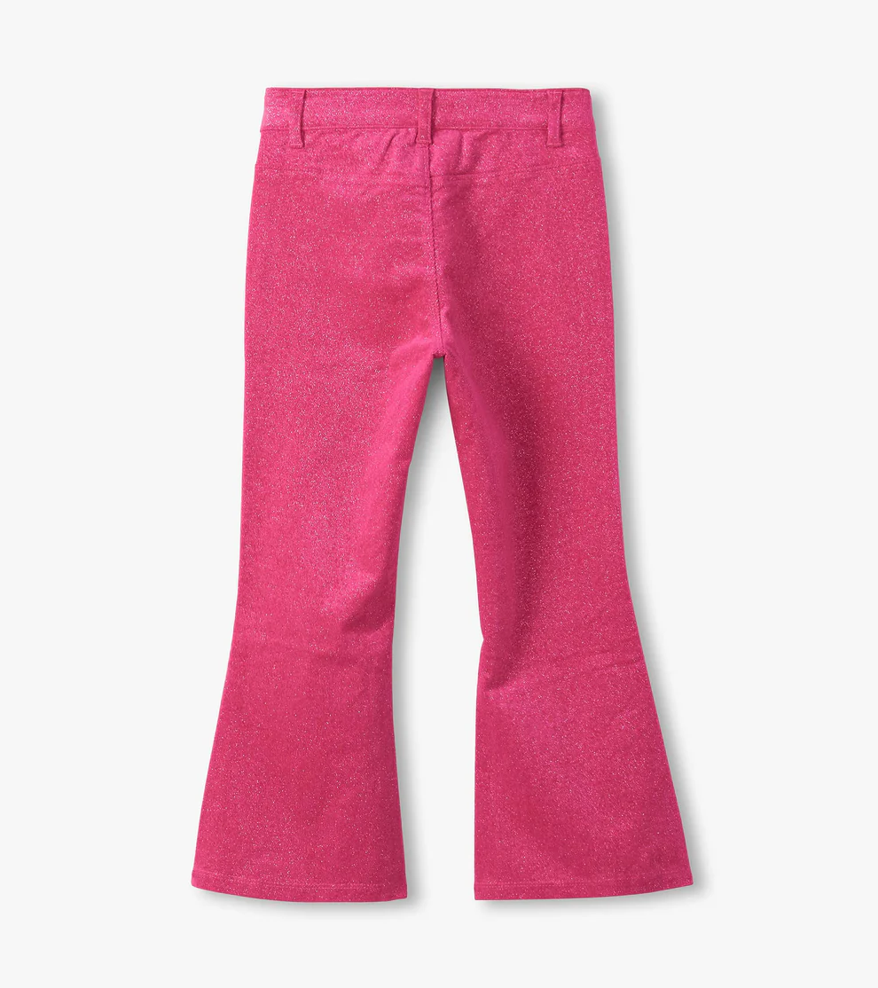 Raspberry Rose Patch Pocket Flared Pants