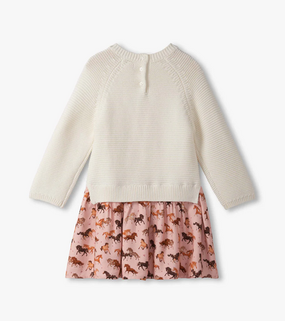 Tinsel Horses Mixed Media Sweater Dress