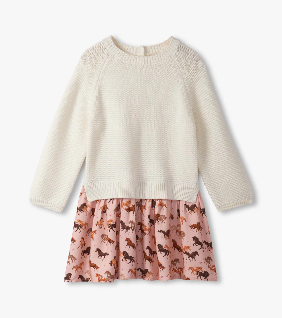 Tinsel Horses Mixed Media Sweater Dress