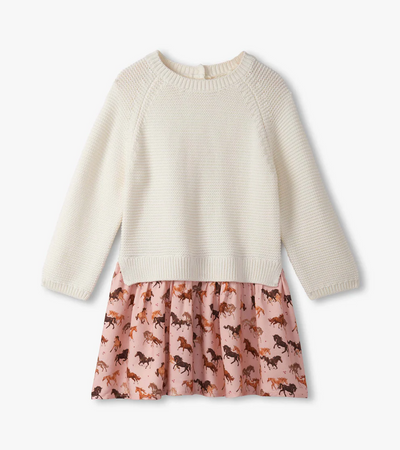 Tinsel Horses Mixed Media Sweater Dress