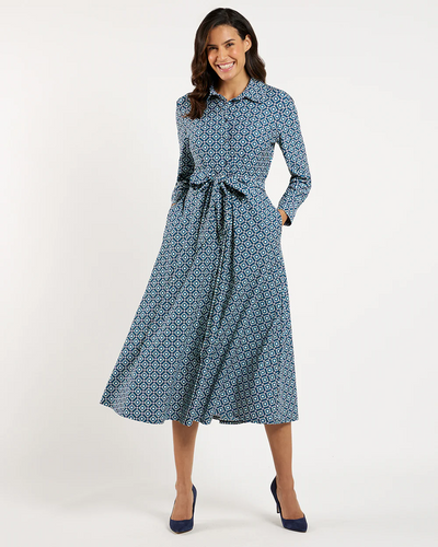 Kitty Dress - Floral Mosaic Navy