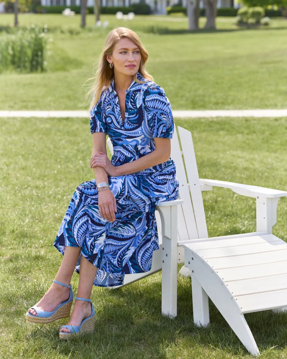 Portia Dress - Sundance Paisley Navy Peacock