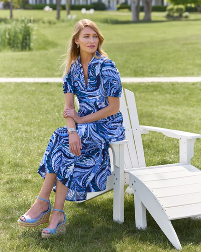 Portia Dress - Sundance Paisley Navy Peacock