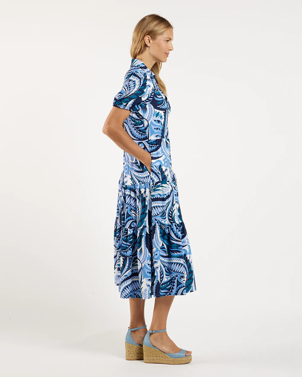 Portia Dress - Sundance Paisley Navy Peacock