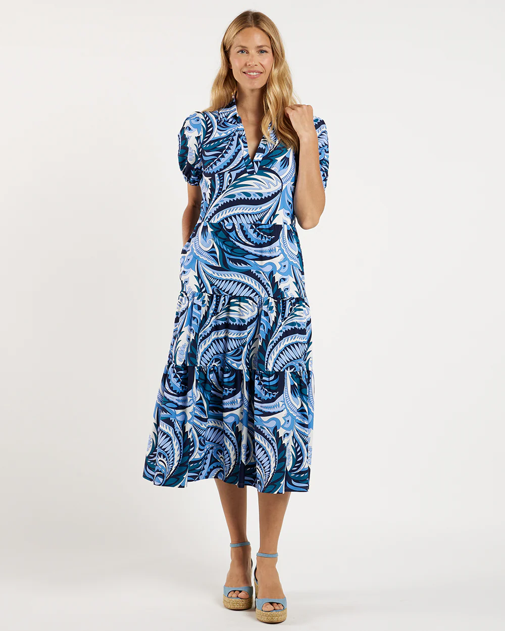 Portia Dress - Sundance Paisley Navy Peacock