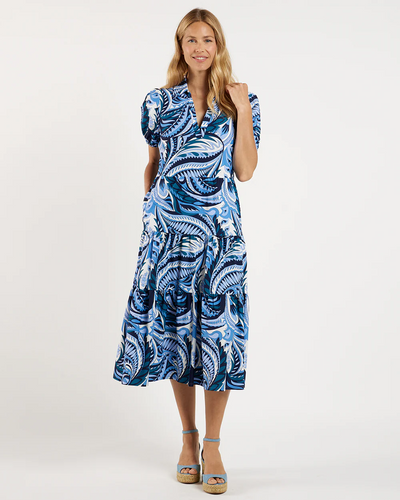 Portia Dress - Sundance Paisley Navy Peacock