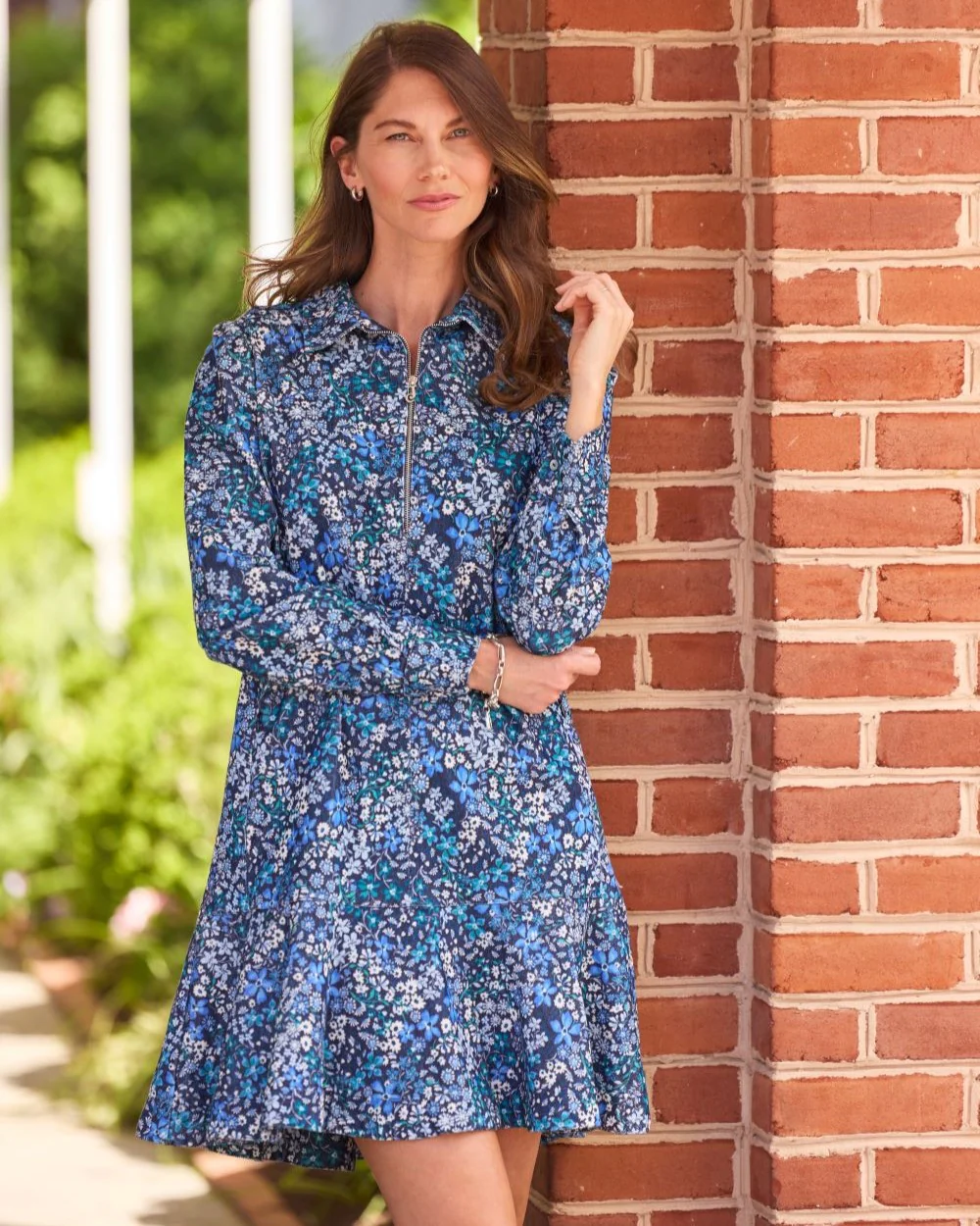 Bunny Dress Corduroy - Ditsy Floral Navy